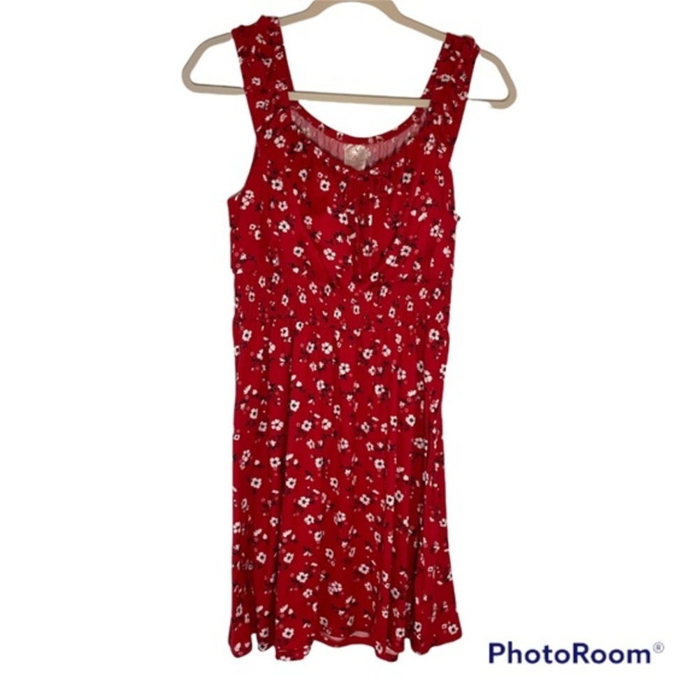 No Boundaries Red Floral Sleeveless Sundress Size M